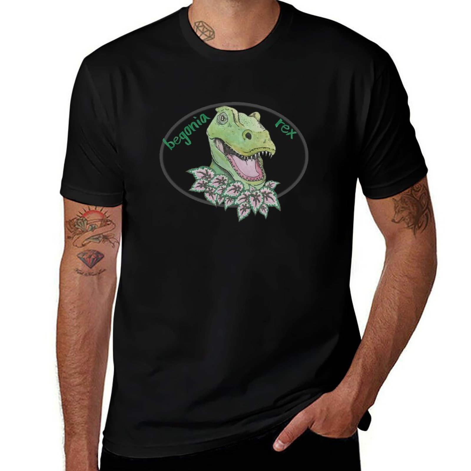 Begonia Rex - TレックスベゴニアTシャツ カジュアル普段着半袖Tシャツ