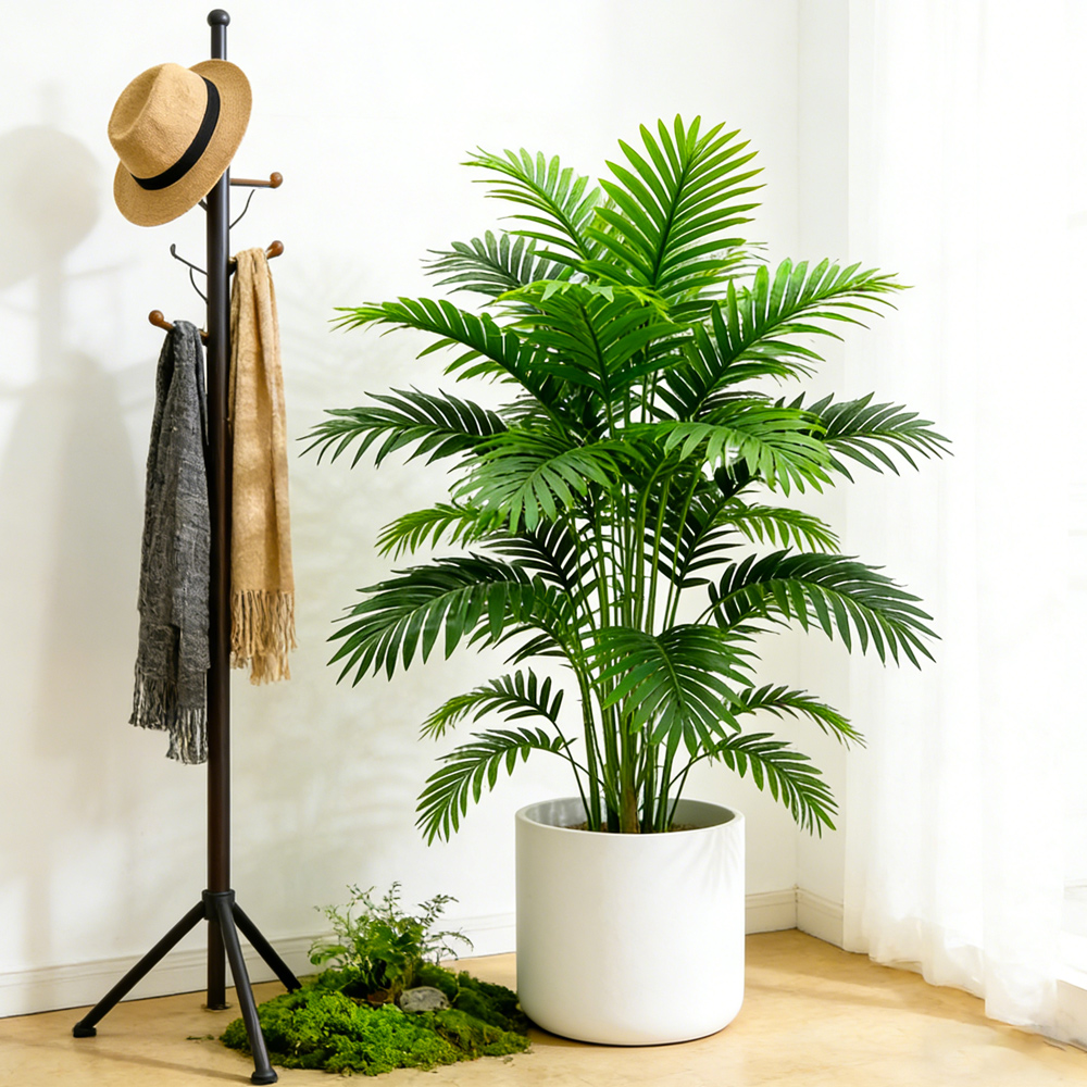 Monstera Adansonii - 高さ60〜80cmの人工ヤシの木、偽モンステラ植物の枝、プラスチック製のマランタの葉、人工ココナッツの葉、家の室内装飾用