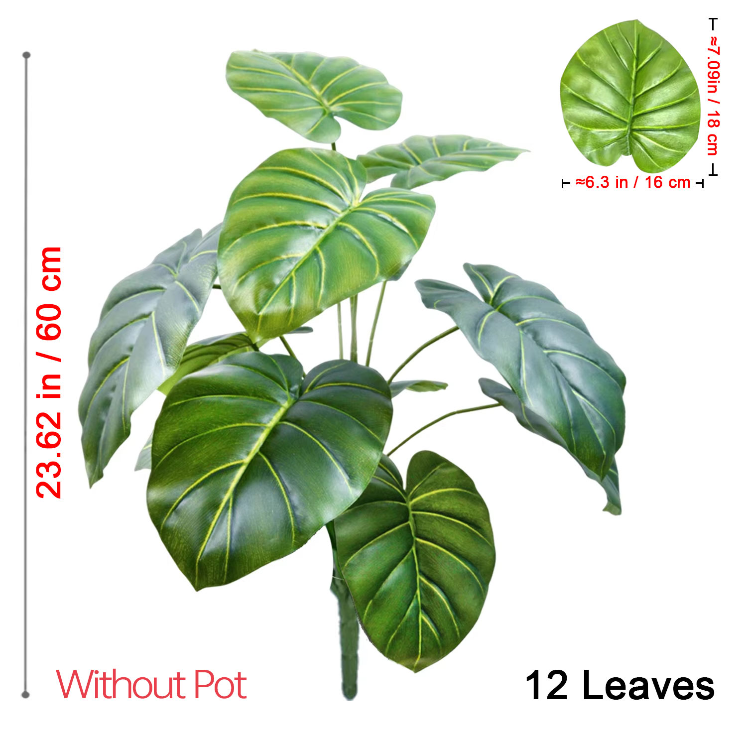 1個入り 60-105cm リアルな人工ヤシの木 鮮やかな緑 - Monstera Adansonii のレビューと価格