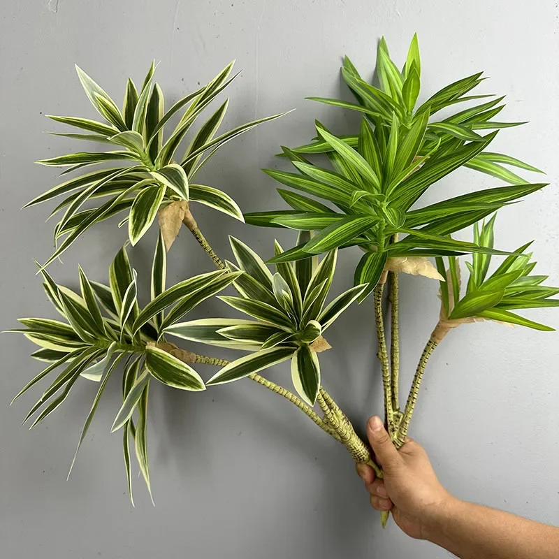 人工緑の植物熱帯ユリ竹花結婚式の装飾シミュレーションブラジル - Dracaena Marginata のレビューと価格