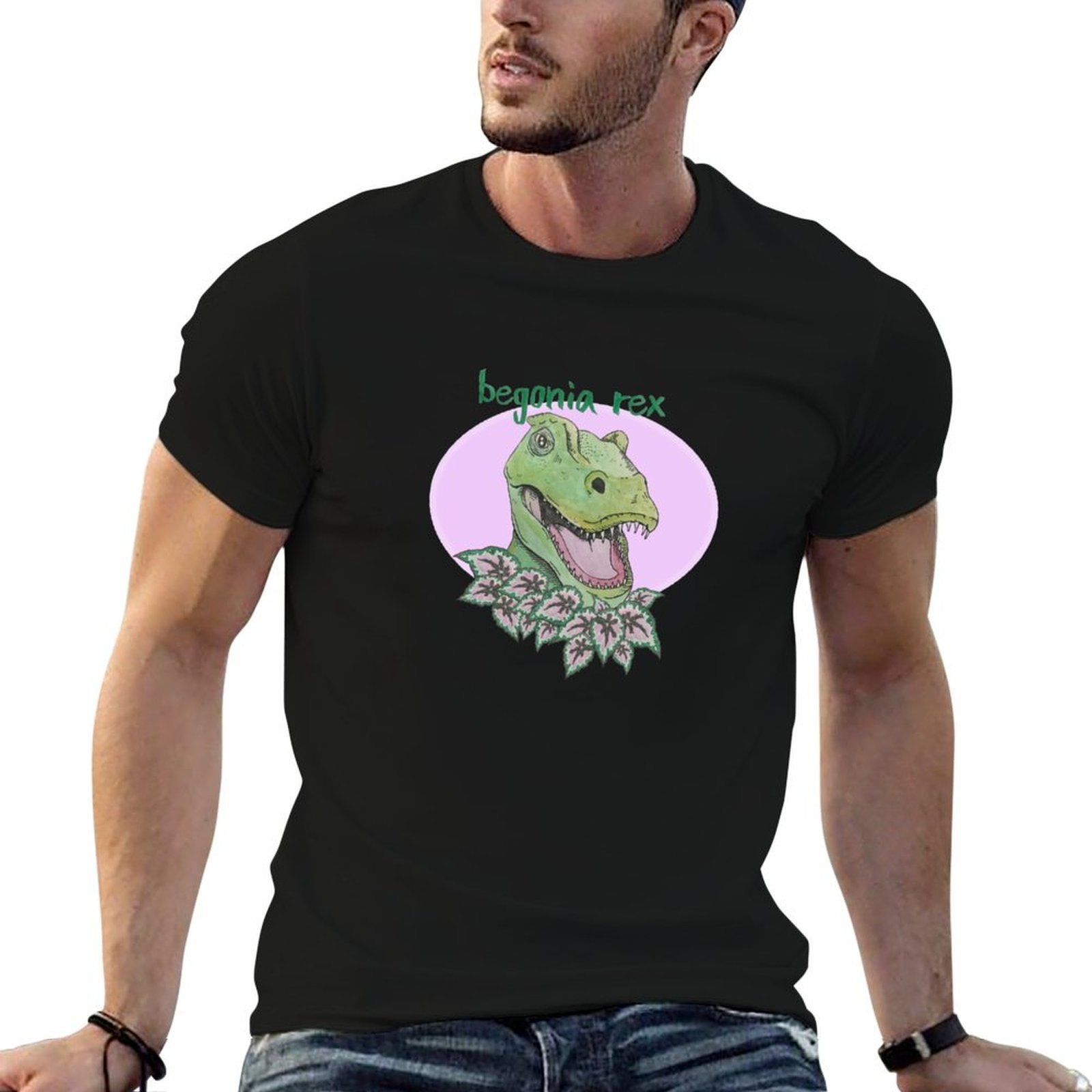 Tレックス・ベゴニア（ピンク）Tシャツ、パーソナライズされた - Begonia Rex のレビューと価格