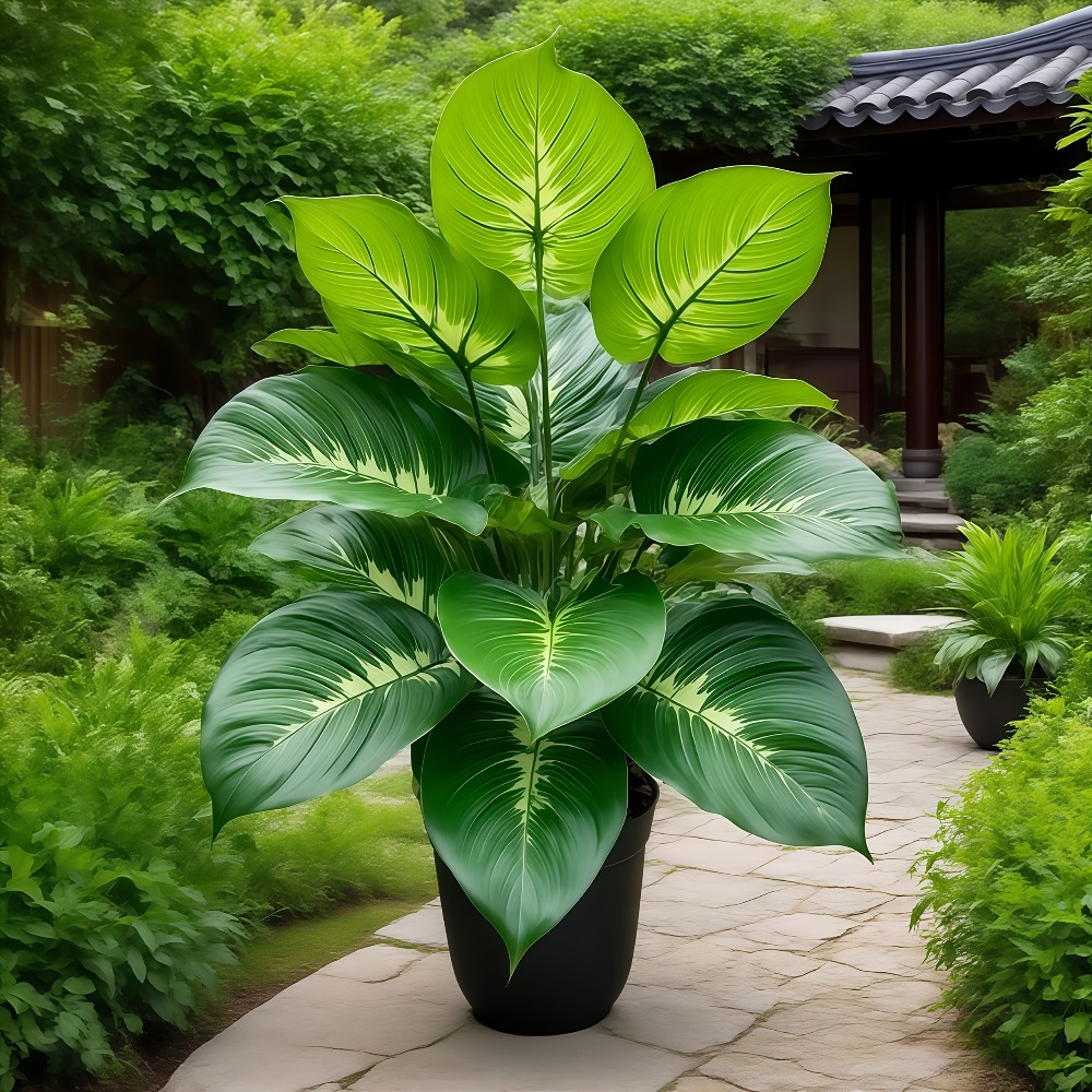 1PC 24頭の人工植物リアルなフロア盆栽植物屋内用家庭用結 - Monstera Adansonii のレビューと価格
