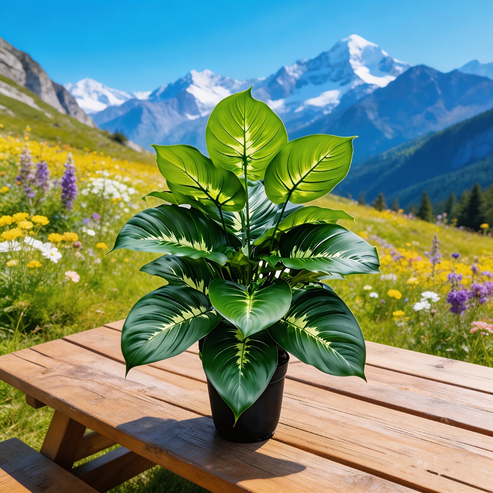 1PC 24頭の人工植物リアルなフロア盆栽植物屋内用家庭用結 - Monstera Adansonii のレビューと価格