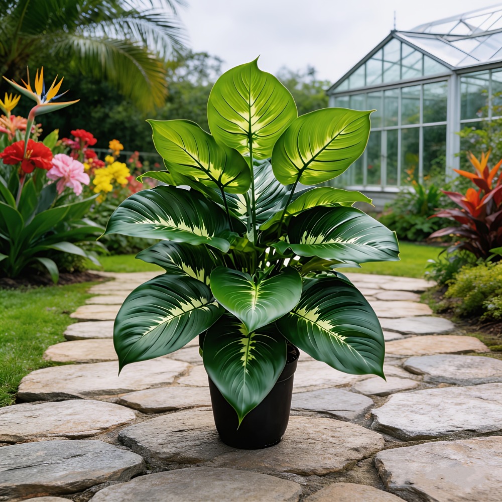 1PC 24頭の人工植物リアルなフロア盆栽植物屋内用家庭用結 - Monstera Adansonii のレビューと価格