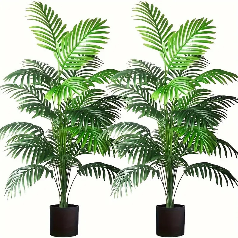24枚の葉を持つアレカヤシの人工観葉植物、鉢植えのプラスチッ - Dracaena Marginata のレビューと価格