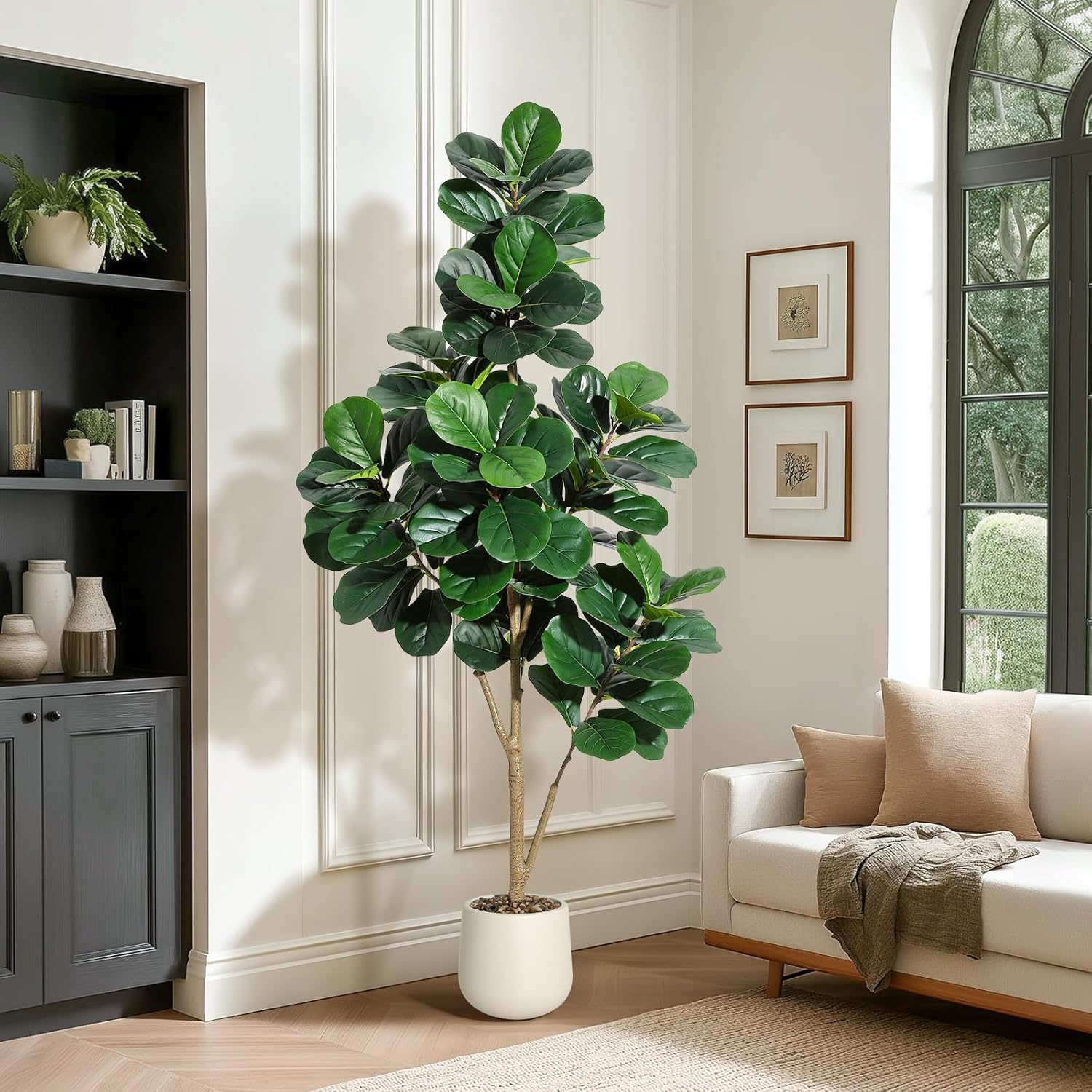 4～7フィートのフィドルリーフフィグツリー人工樹木、リアルな - Dracaena Marginata のレビューと価格