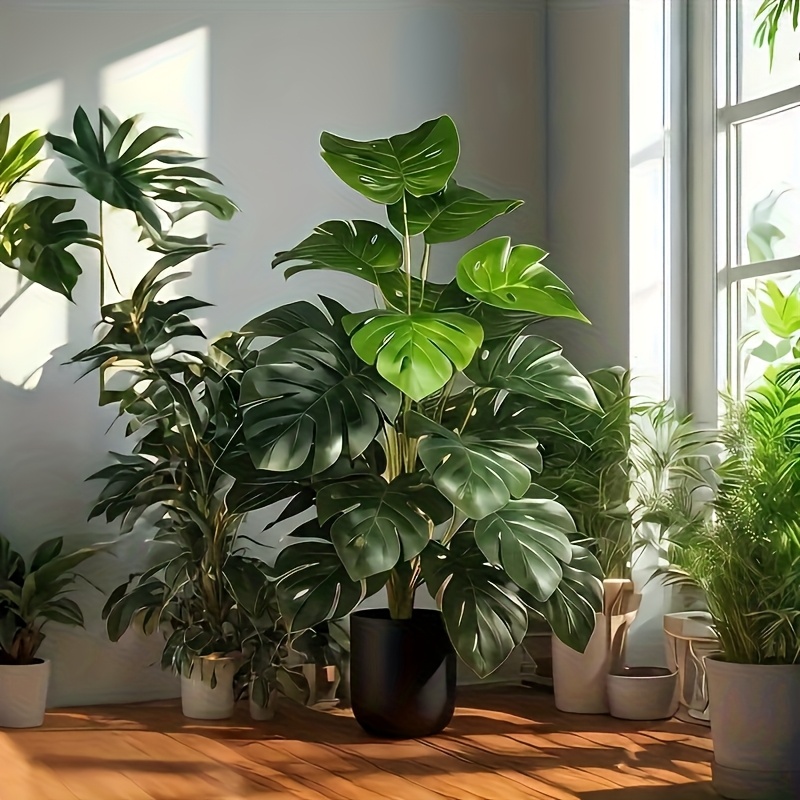 人工モンステラヤシの木リアルなプラスチック製グリーン植物、フ - Monstera Adansonii のレビューと価格