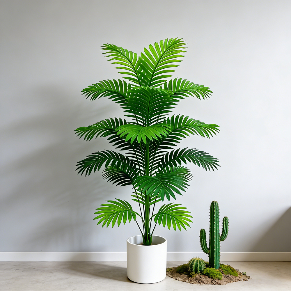 高さ60〜80cmの人工ヤシの木、偽モンステラ植物の枝、プラ - Monstera Adansonii のレビューと価格