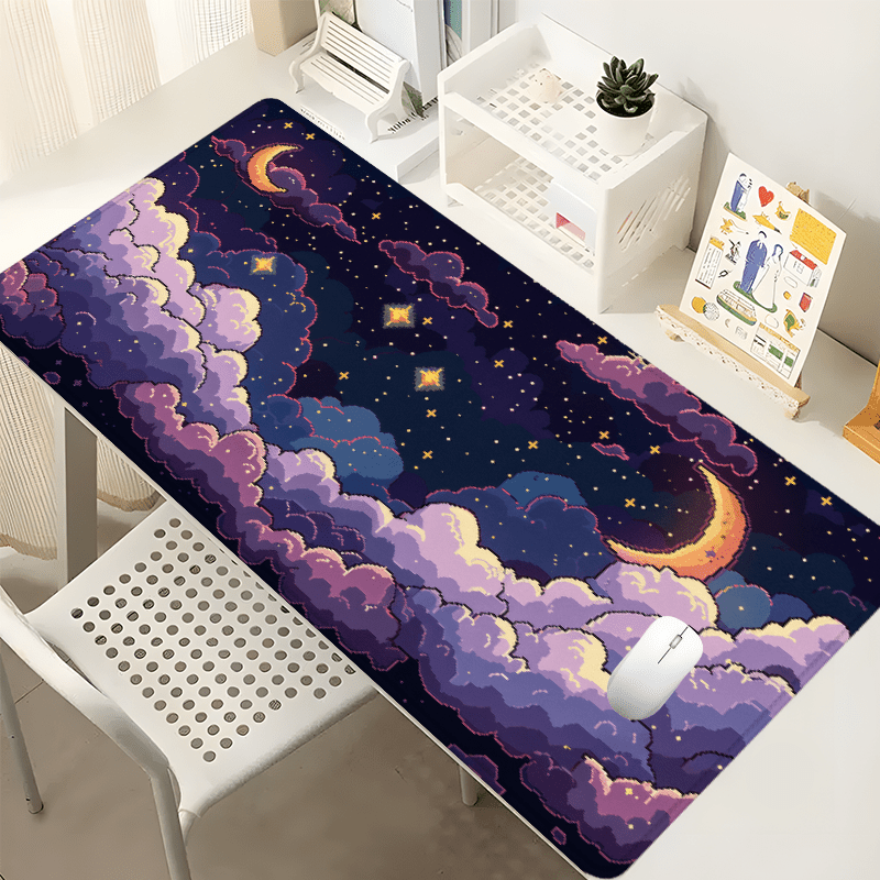 紫の星空雲柄マウスパッド - 滑り止め付き特大ドリーミーゲー - Tradescantia Purple のレビューと価格