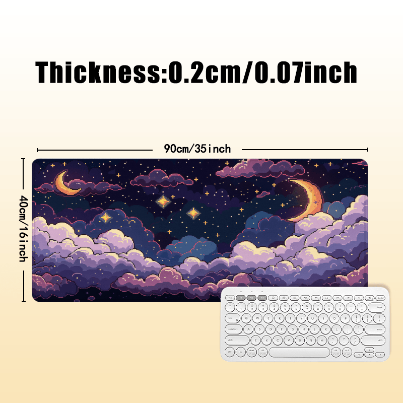 紫の星空雲柄マウスパッド - 滑り止め付き特大ドリーミーゲー - Tradescantia Purple のレビューと価格
