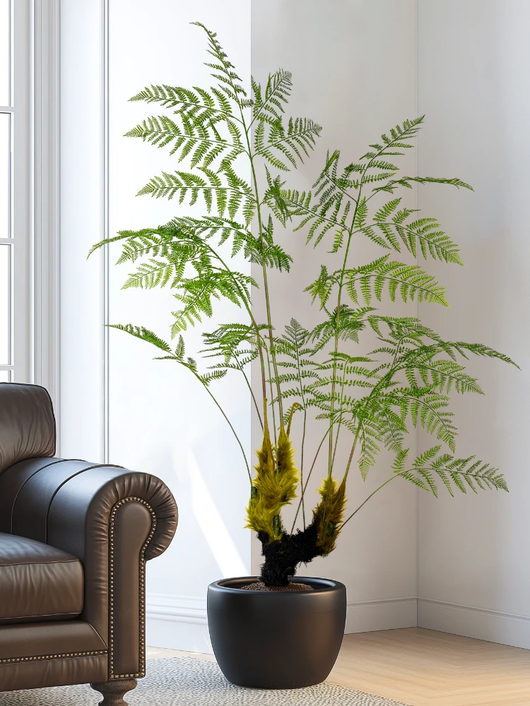 シミュレートされた金緑色の植物,バイオニック,偽のシダの木, - Dracaena Marginata のレビューと価格