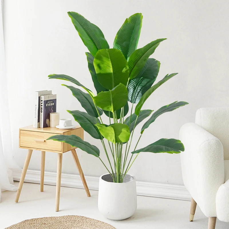 1個 人工観葉植物 大型 熱帯ヤシの木 フェイクバナナの葉  - Dracaena Marginata のレビューと価格
