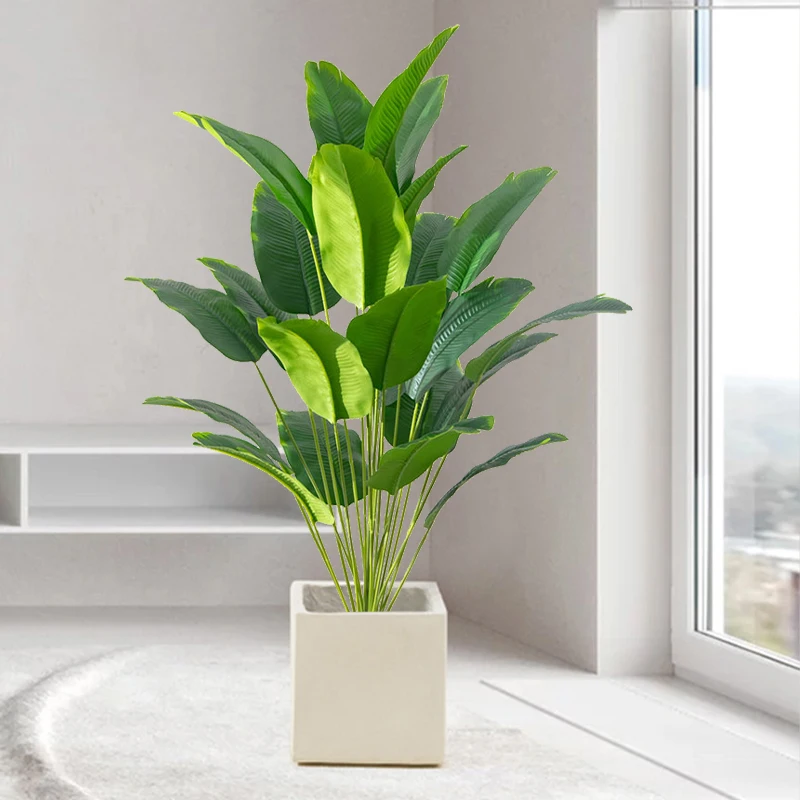 1個 人工観葉植物 大型 熱帯ヤシの木 フェイクバナナの葉  - Dracaena Marginata のレビューと価格