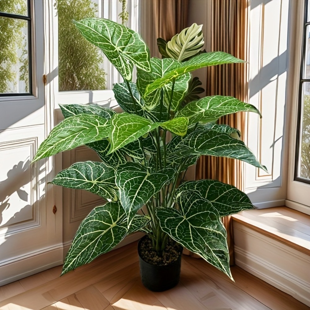 1PC 24枚入り 人工グリーンフェアリータロ葉 モンステラ - Monstera Adansonii のレビューと価格