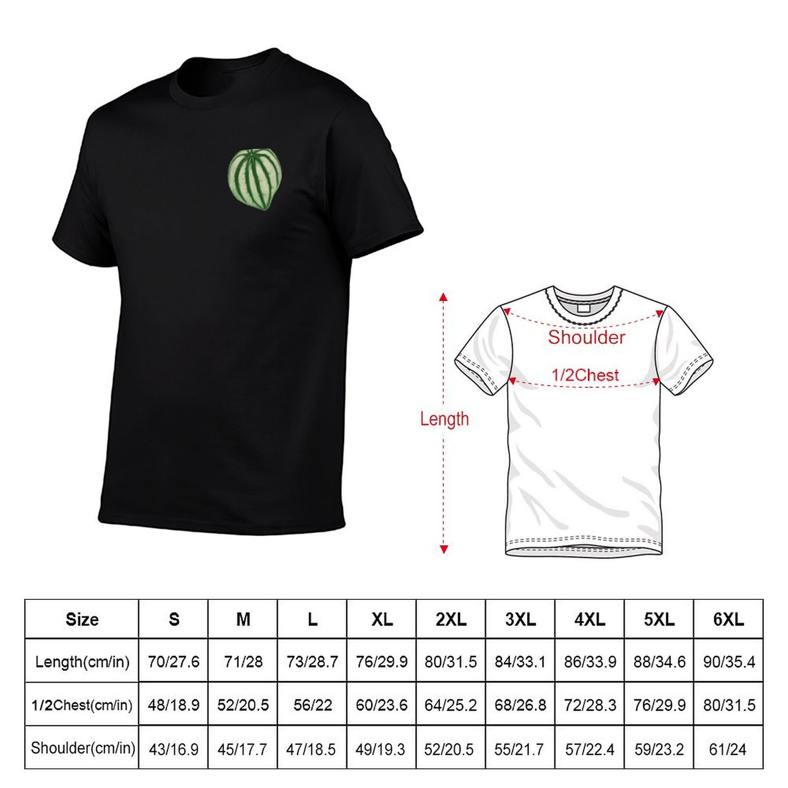 スイカ柄のペペロミアTシャツ。男の子向け、スポーツファン向け - Peperomia Watermelon のレビューと価格